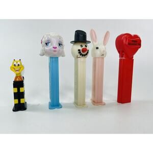 Pez Dispensers Honey Nut Cheerios Lamb Bunny Snowman And Heart Lot Of 5